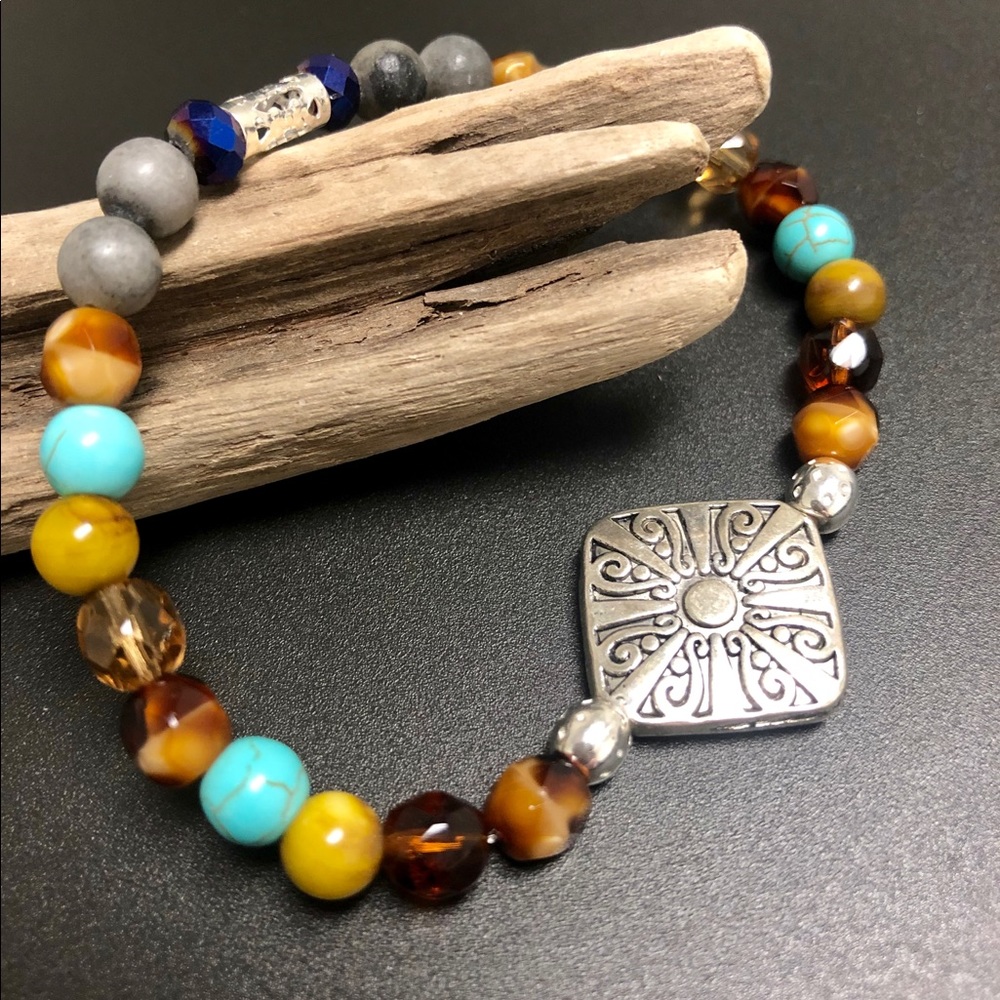 Multicolored Medallion Bracelet - image 1